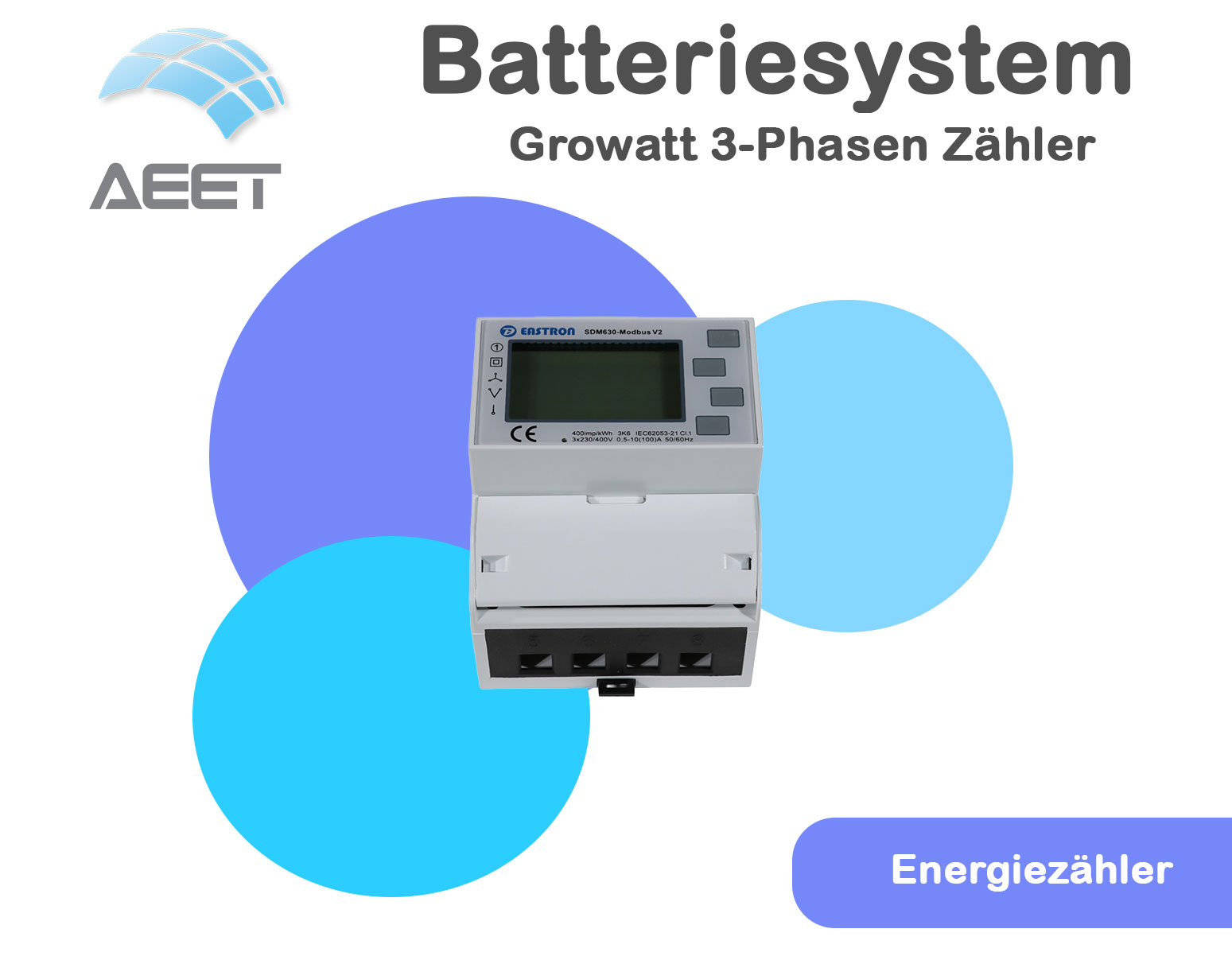 Growatt 3-Phasen Zähler TPM-E Stromzähler Smartmeter Growatt 3-Phasen Zähler TPM-E Stromzähler Smartmeter