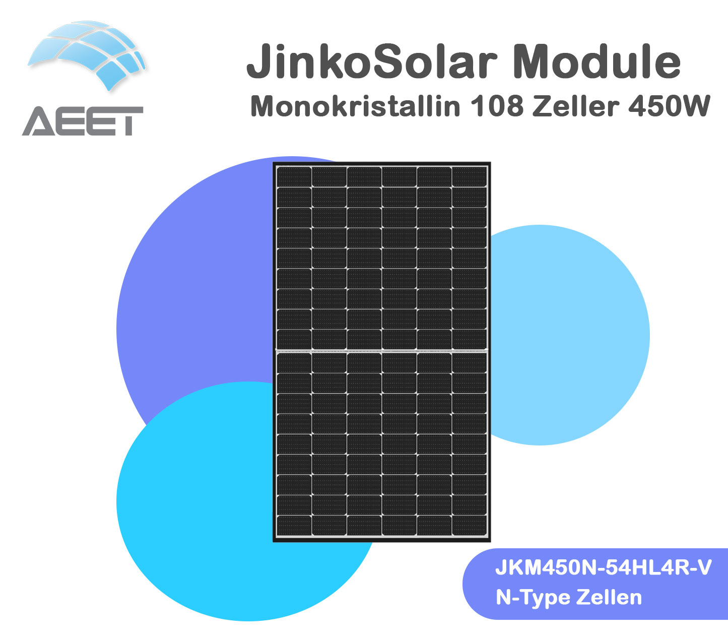 Solarmodule JinkoSolar JKM450N-54HL4R-V 450 Watt Solarmodule JinkoSolar JKM450N-54HL4R-V 450 Watt