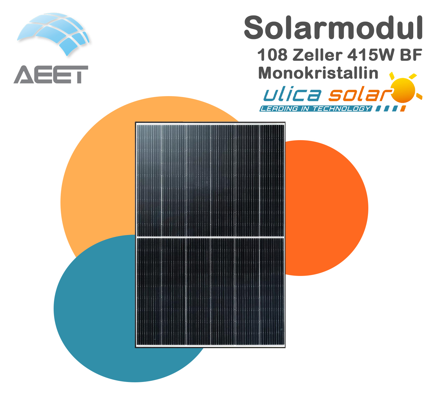 Solarmodule 1722x1134x30mm 108 Zeller HC Mono BF