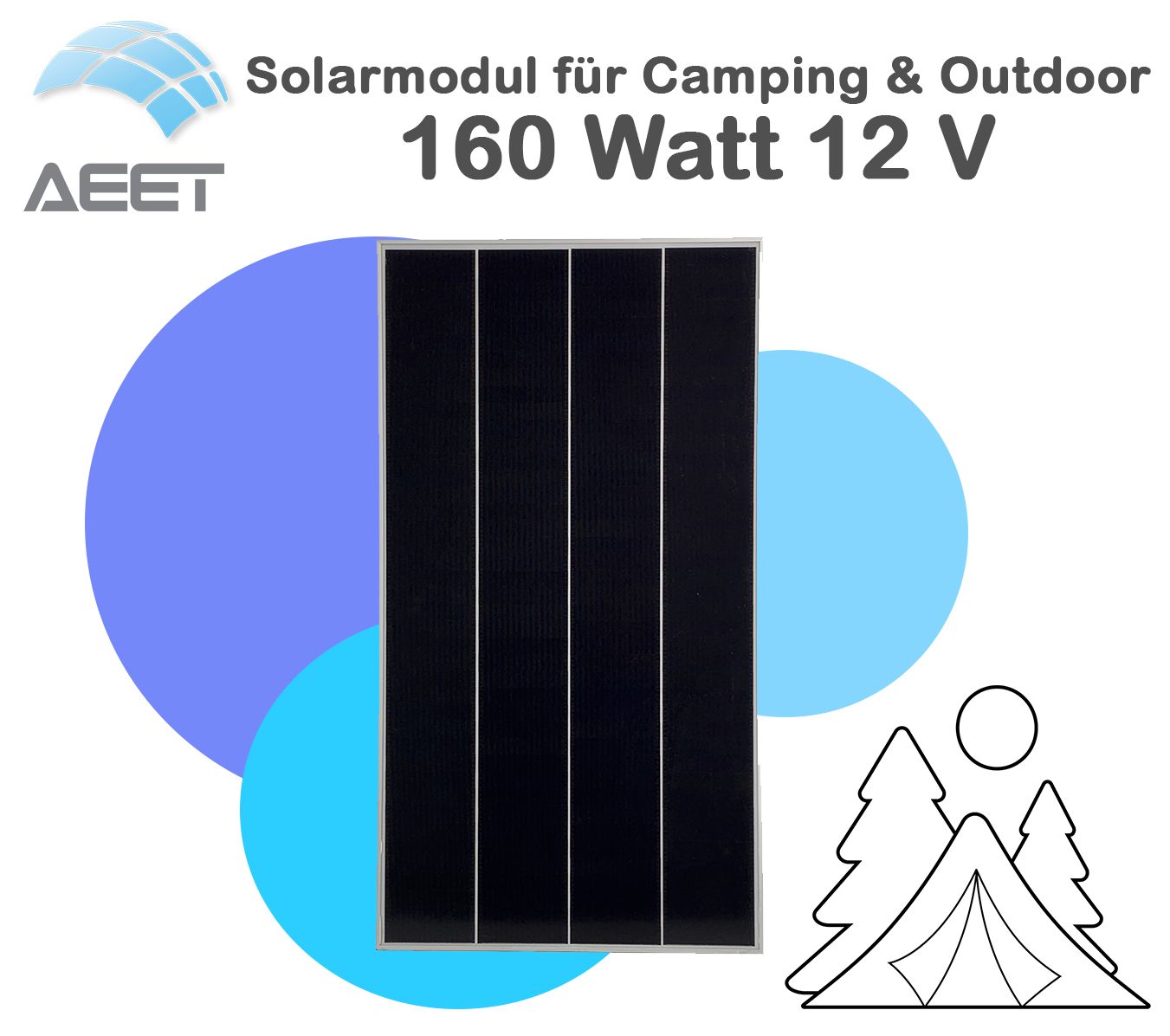 Solarmodule 160 Watt 12V Mono | Camping | Insel | Batterie Solarmodule 160 Watt 12V Mono | Camping | Insel | Batterie