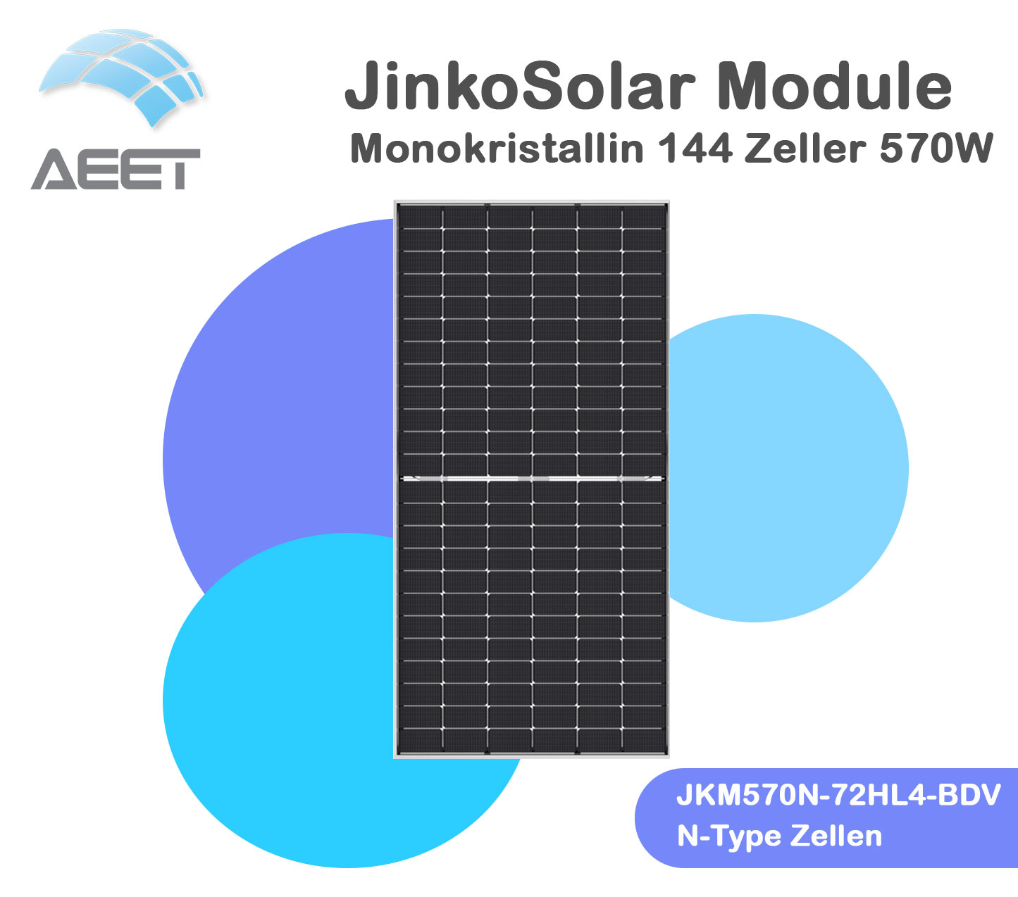 Solarmodule JinkoSolar JKM570N-72HL4-BDV 570 Watt