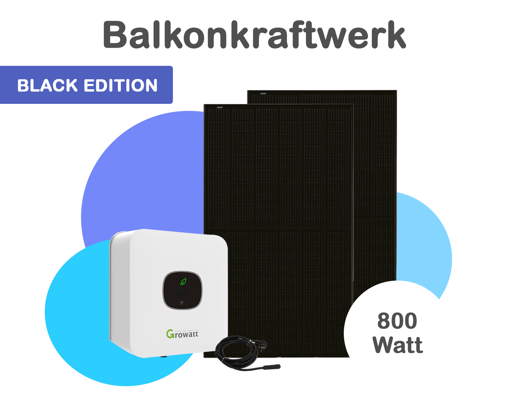 Balkonkraftwerk-800 Watt Schwarz