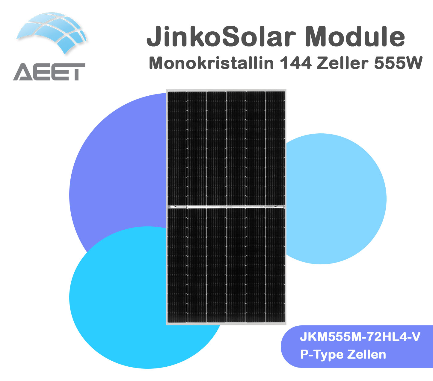 Solarmodule JinkoSolar JKM555M-72HL4-V 555 Watt Solarmodule JinkoSolar JKM555M-72HL4-V 555 Watt