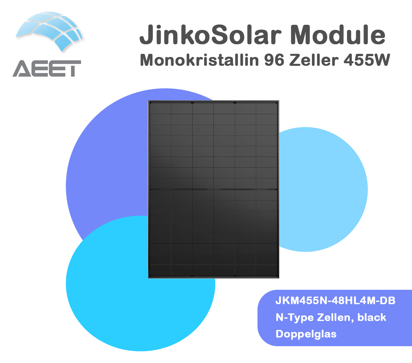 Solarmodule JinkoSolar Doppelglas JKM455N-48HL4M-DB