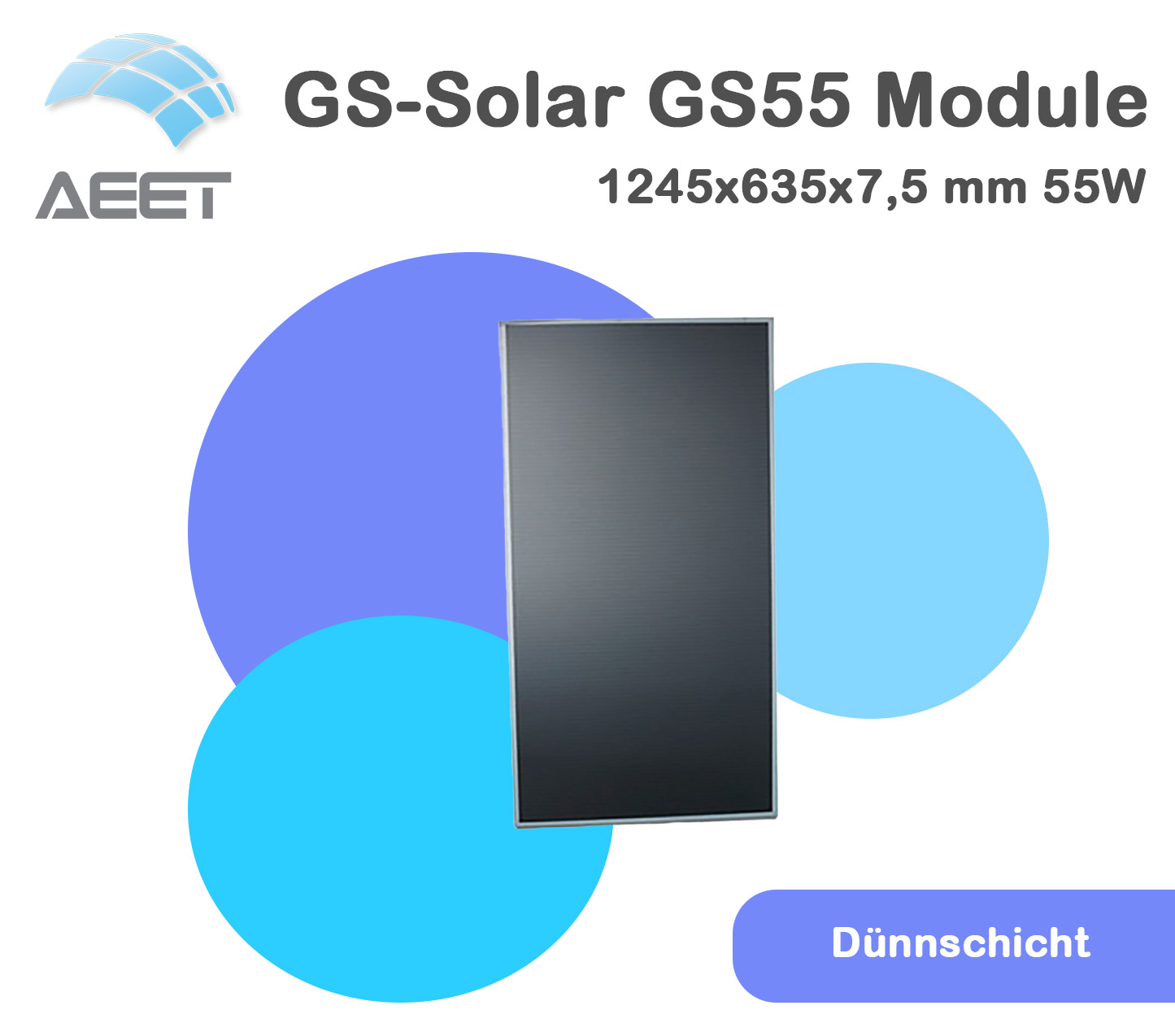 Solarmodule GS-Solar GS55 55 Watt - Dünnschicht Solarmodule GS-Solar GS55 55 Watt - Dünnschicht