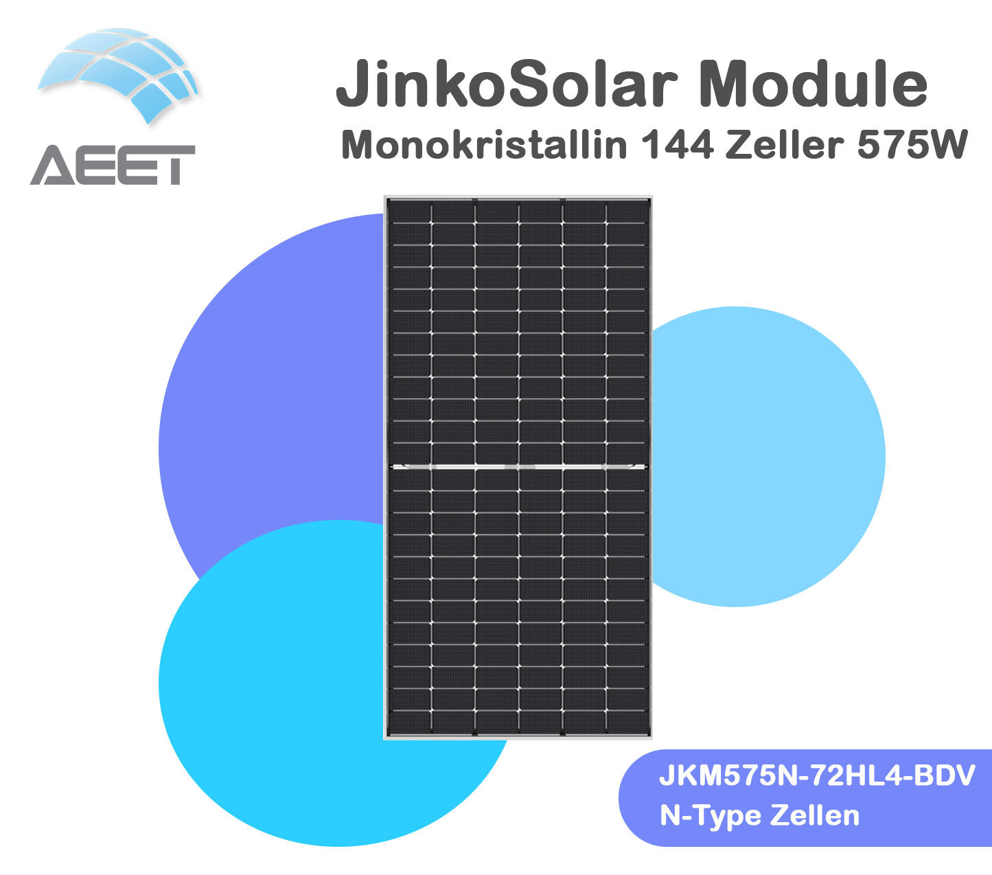 Solarmodule JinkoSolar JKM575N-72HL4-BDV 575 Watt Solarmodule JinkoSolar JKM575N-72HL4-BDV 575 Watt