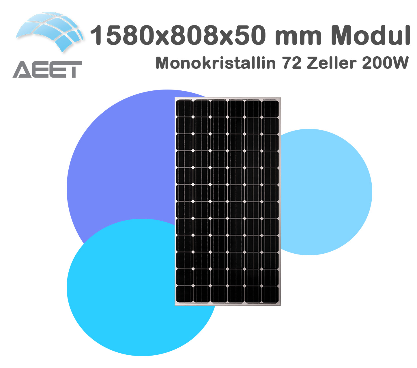 Solarmodule 1580 x 808 x 50mm 72 Zeller Mono Solarmodule 1580 x 808 x 50mm 72 Zeller Mono